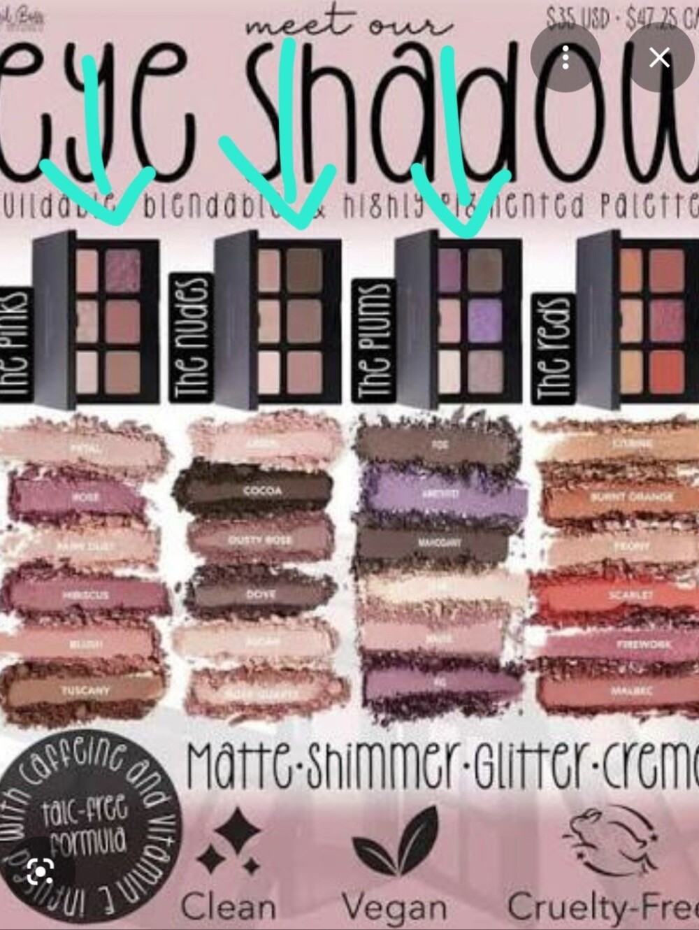 Color Street Eyeshadow Palette: Set of 3